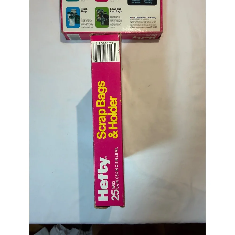 Vintage 1981 Hefty Scrap Bags & Holder‎ 2 Boxes 25 Count Each Leakproof Retro
